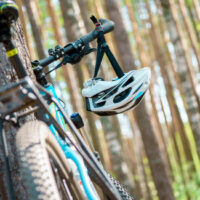 Bike with a helmet hanging
