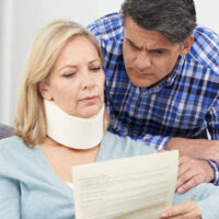 woman with a neck brace
